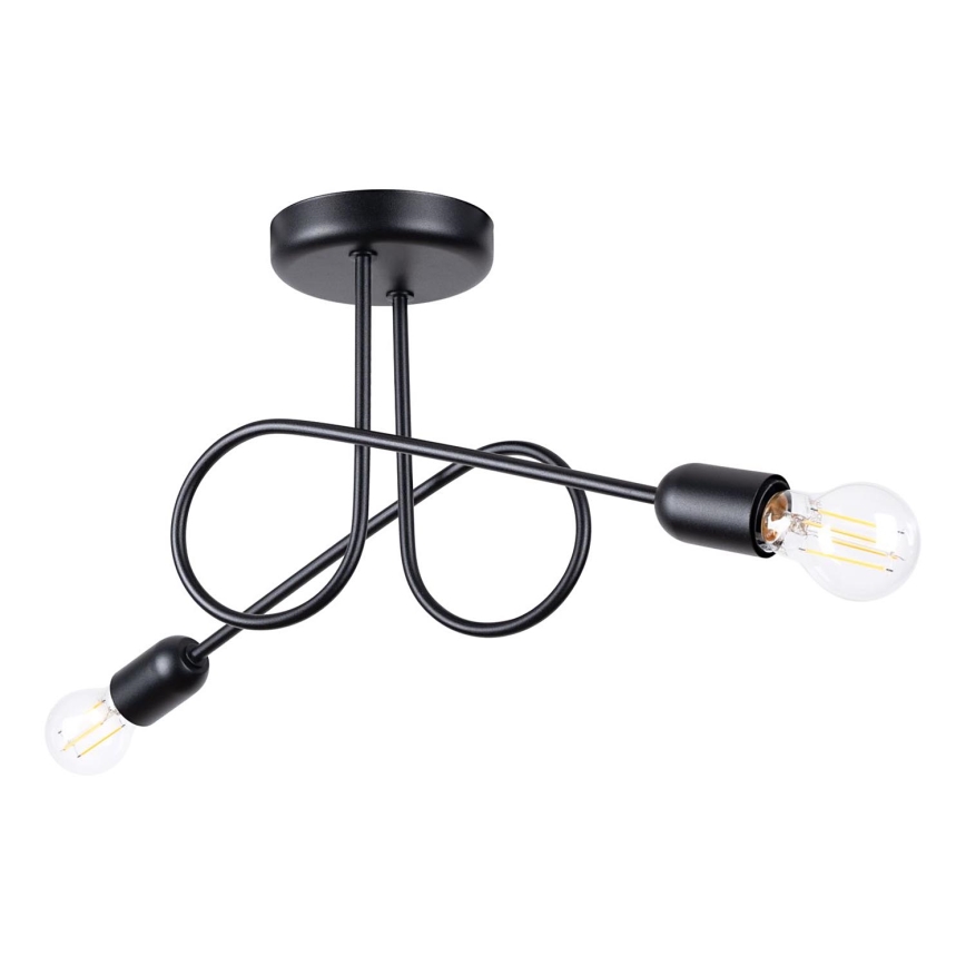 Virsapmetuma lustra LOOP 2xE27/15W/230V melna
