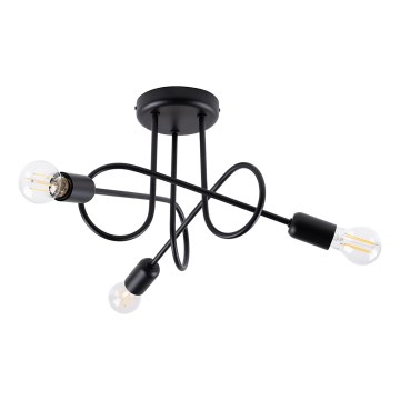 Virsapmetuma lustra LOOP 3xE27/15W/230V melna