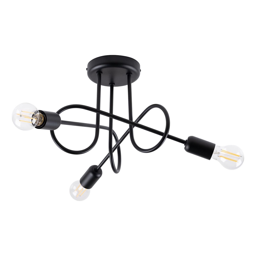 Virsapmetuma lustra LOOP 3xE27/15W/230V melna