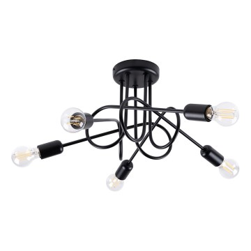 Virsapmetuma lustra LOOP 5xE27/15W/230V melna