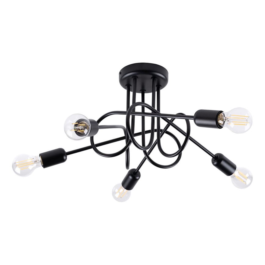 Virsapmetuma lustra LOOP 5xE27/15W/230V melna