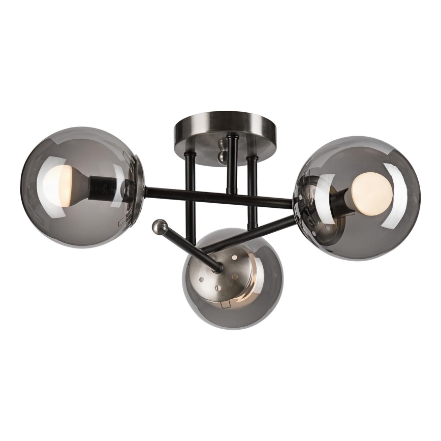 Virsapmetuma lustra MALENA 3xE14/5W/230V melna/dūmakains