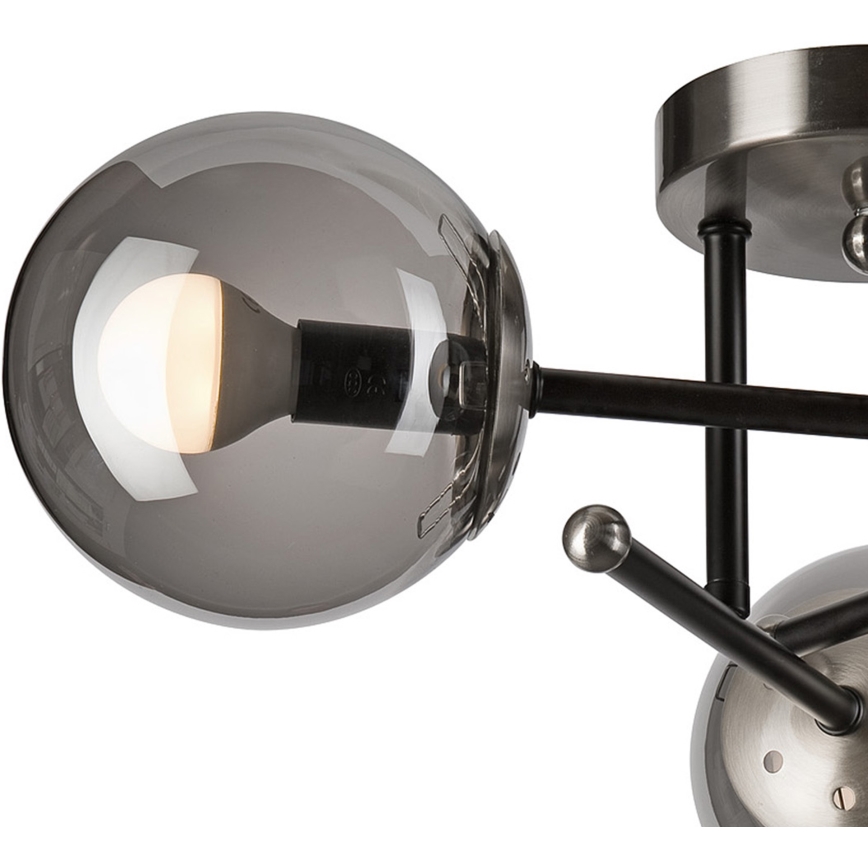 Virsapmetuma lustra MALENA 3xE14/5W/230V melna/dūmakains