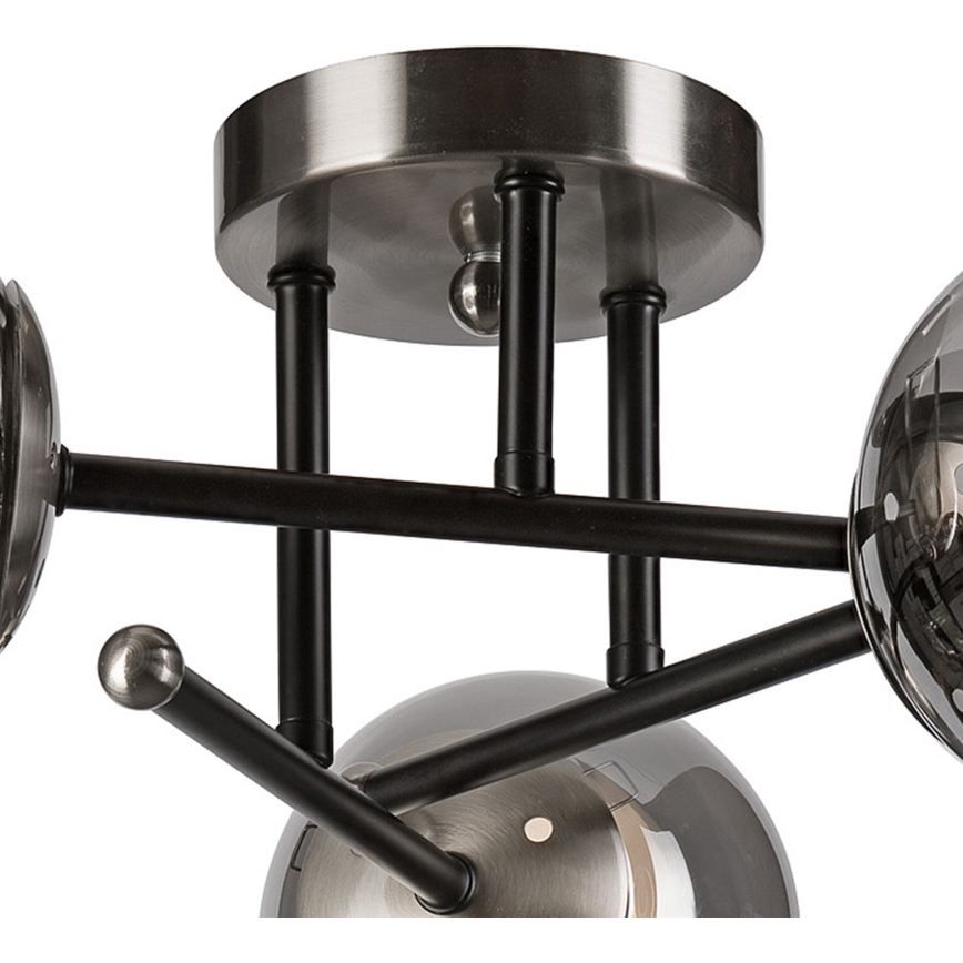 Virsapmetuma lustra MALENA 3xE14/5W/230V melna/dūmakains
