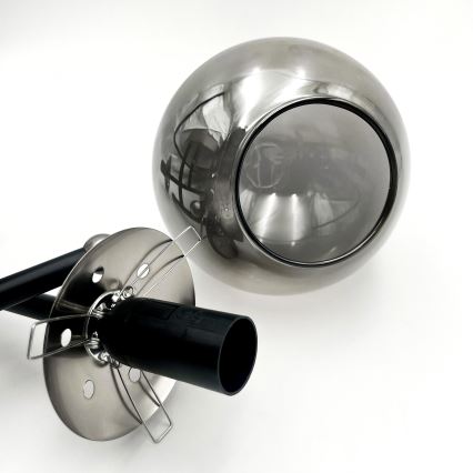 Virsapmetuma lustra MALENA 3xE14/5W/230V melna/dūmakains