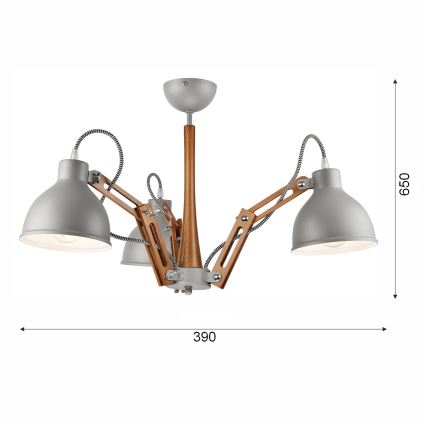 Virsapmetuma lustra MARCELLO 3xE27/60W/230V dižskābardis - FSC sertificēts