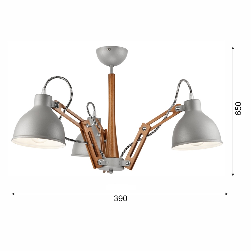 Virsapmetuma lustra MARCELLO 3xE27/60W/230V dižskābardis - FSC sertificēts