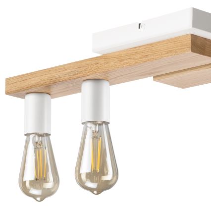 Virsapmetuma lustra MATTE 4xE27/15W/230V balta/ozols