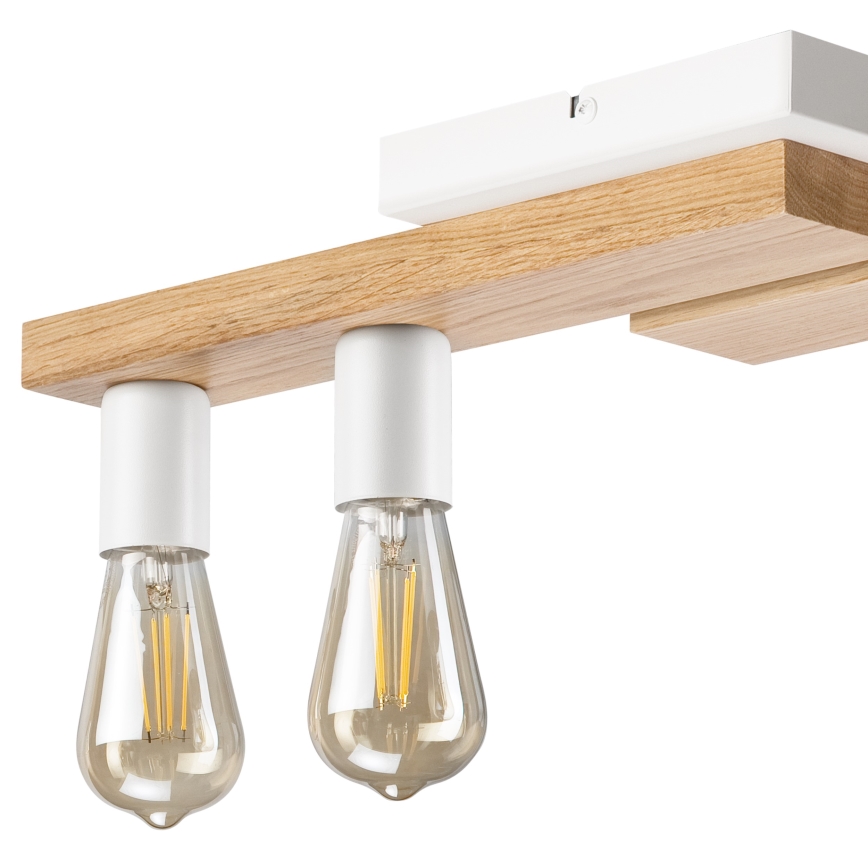 Virsapmetuma lustra MATTE 4xE27/15W/230V balta/ozols