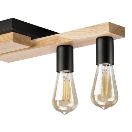 Virsapmetuma lustra MATTE 4xE27/15W/230V melna/ozols