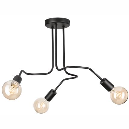 Virsapmetuma lustra MATYLDA 3xE27/60W/230V melna