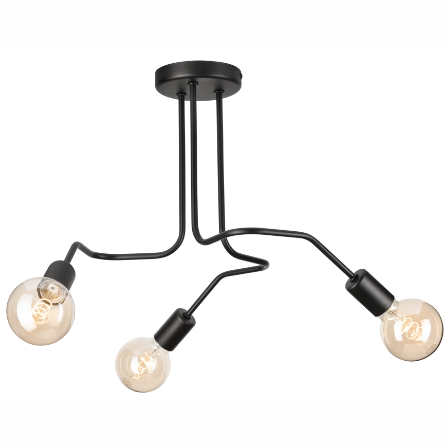 Virsapmetuma lustra MATYLDA 3xE27/60W/230V melna