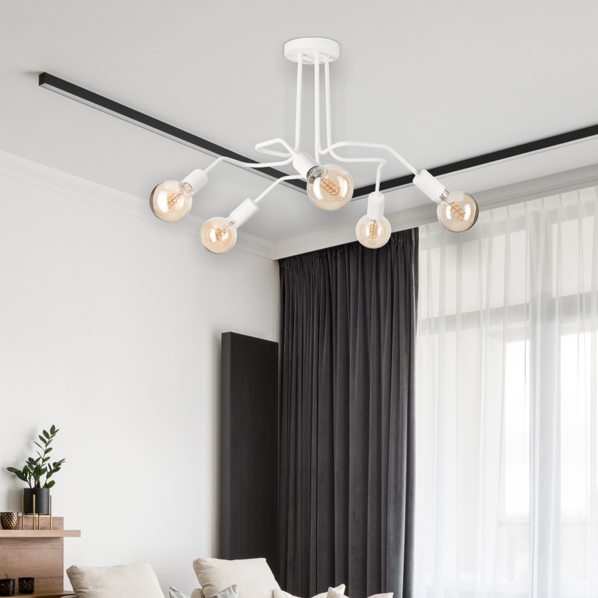 Virsapmetuma lustra MATYLDA 5xE27/60W/230V balta