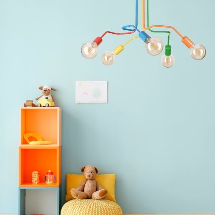 Virsapmetuma lustra MATYLDA 5xE27/60W/230V krāsaina