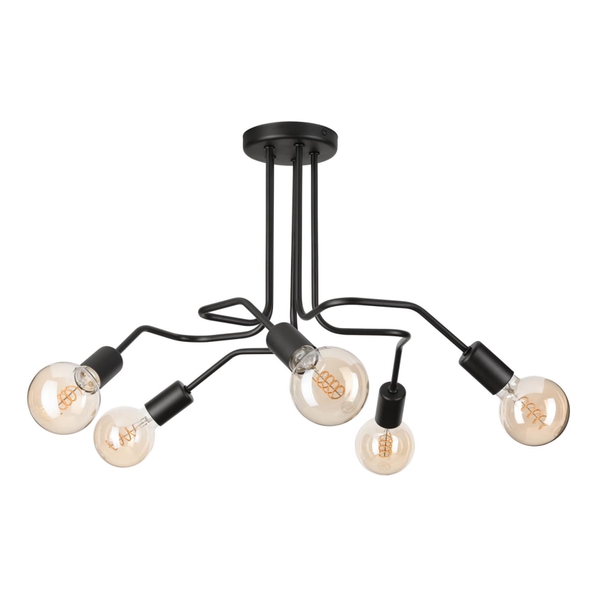 Virsapmetuma lustra MATYLDA 5xE27/60W/230V melna