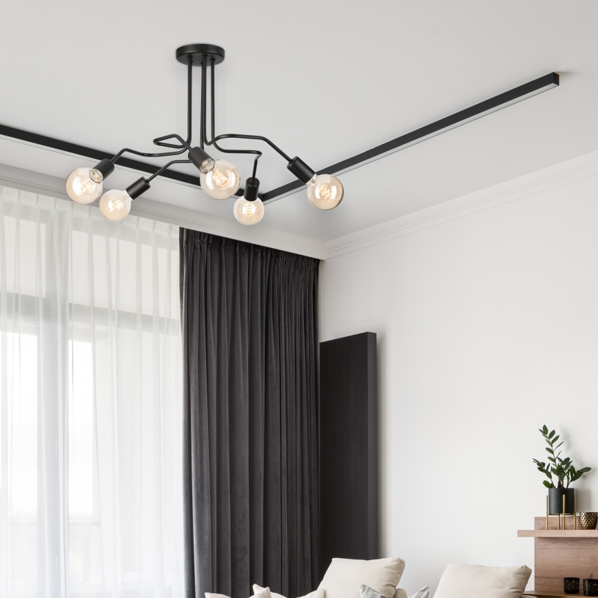 Virsapmetuma lustra MATYLDA 5xE27/60W/230V melna