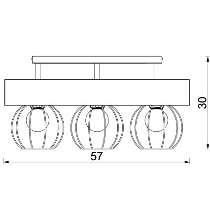 Virsapmetuma lustra MENTON 3xE27/15W/230V melna/brūna/ozols