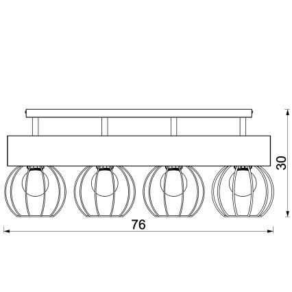 Virsapmetuma lustra MENTON 4xE27/15W/230V melna/brūna/ozols