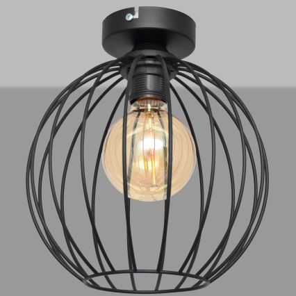 Virsapmetuma lustra MERCURE 1xE27/15W/230V d. 24 cm melna