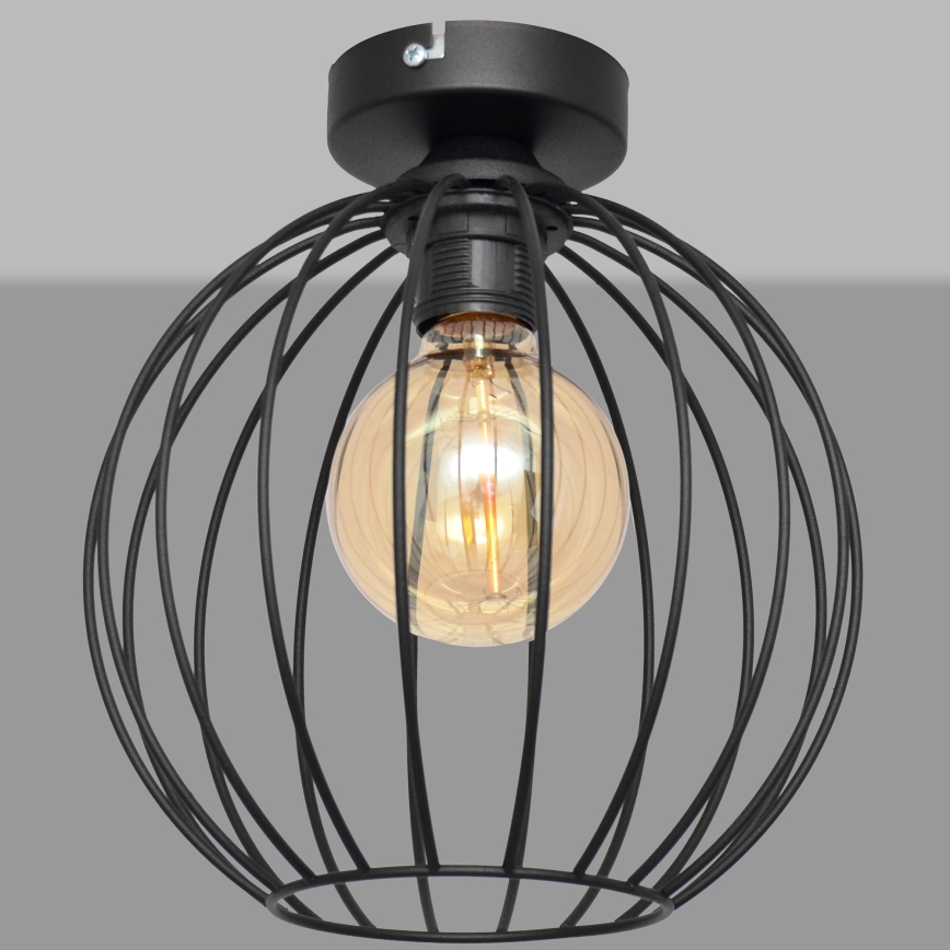 Virsapmetuma lustra MERCURE 1xE27/15W/230V d. 24 cm melna