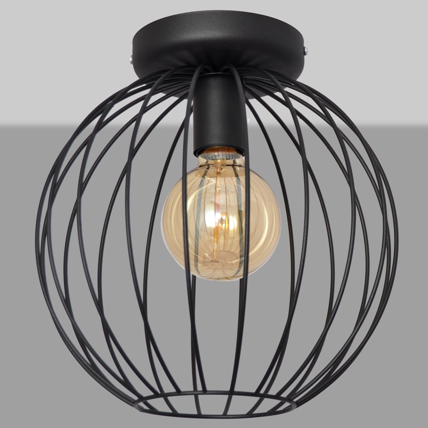 Virsapmetuma lustra MERCURE 1xE27/15W/230V d. 30 cm melna