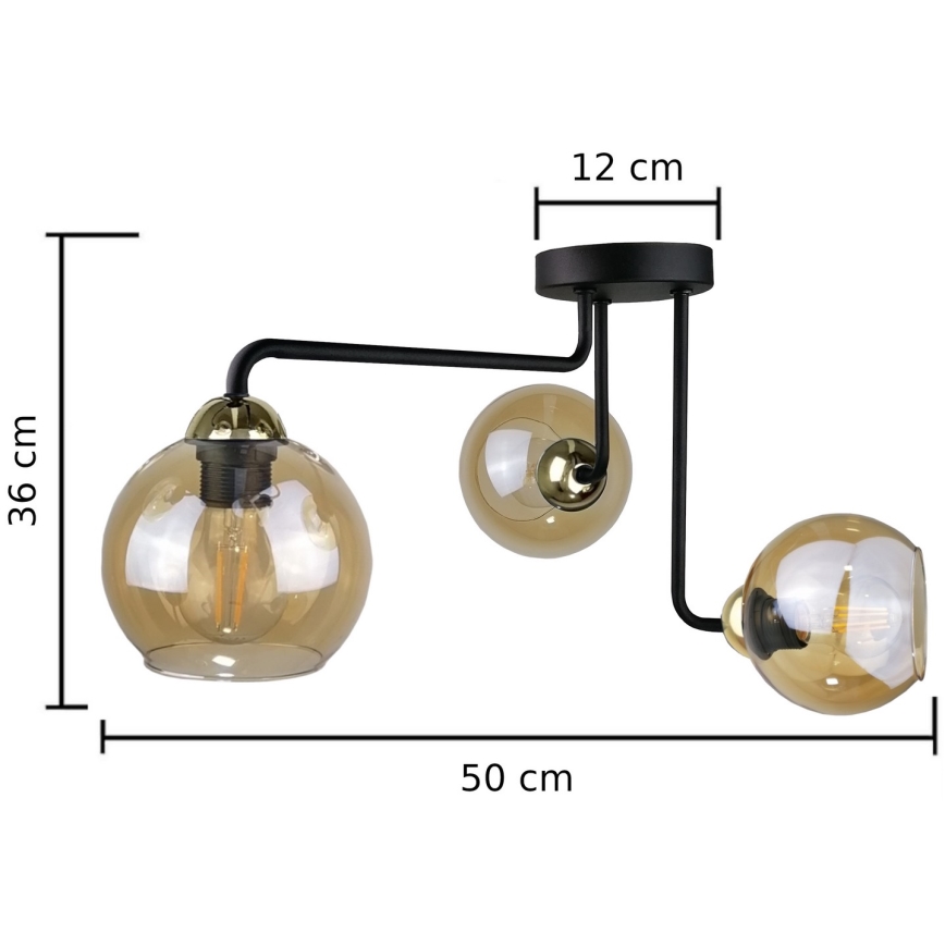 Virsapmetuma lustra MONDE GOLD 3xE27/60W/230V