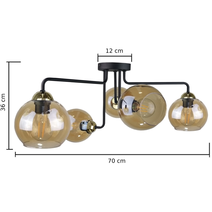 Virsapmetuma lustra MONDE GOLD 5xE27/60W/230V