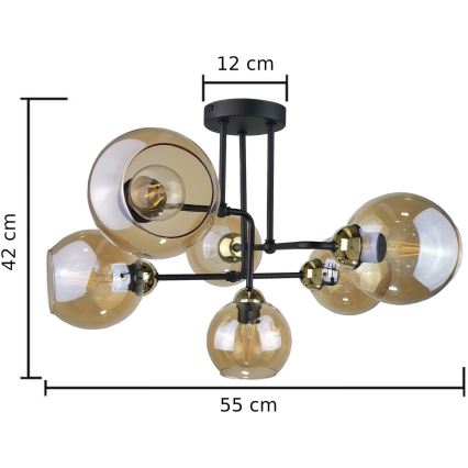 Virsapmetuma lustra MONDE GOLD 6xE27/60W/230V