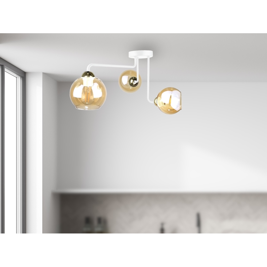 Virsapmetuma lustra MONDE WHITE 3xE27/60W/230V