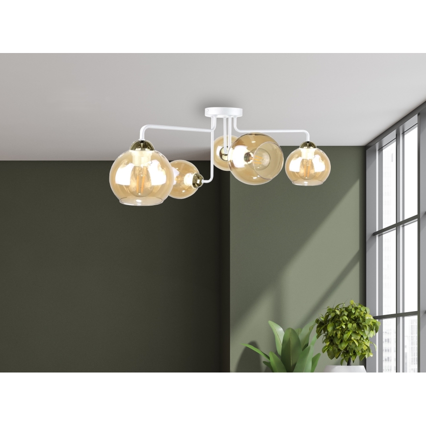 Virsapmetuma lustra MONDE WHITE 5xE27/60W/230V