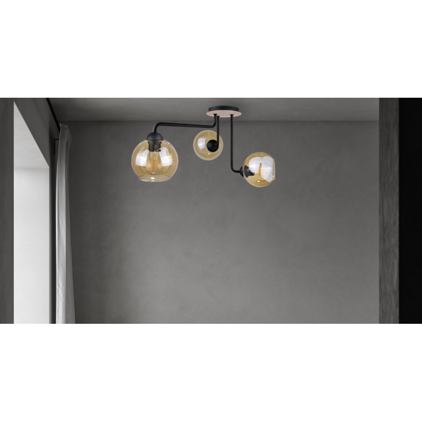 Virsapmetuma lustra MONDE WOOD 3xE27/60W/230V