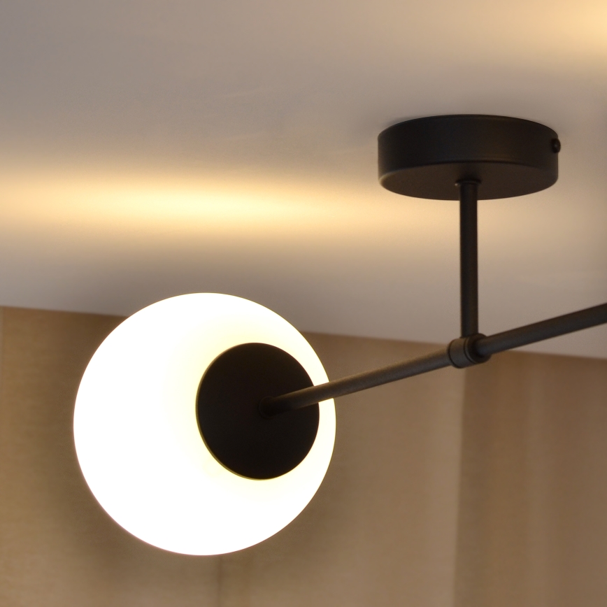 Virsapmetuma lustra MOON 2xE27/15W/230V melna