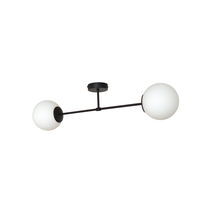 Virsapmetuma lustra MOON 2xE27/15W/230V melna