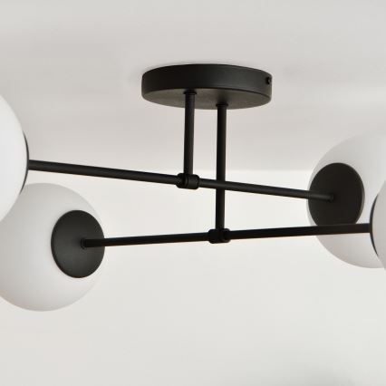 Virsapmetuma lustra MOON 4xE27/15W/230V melna