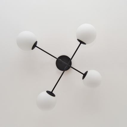 Virsapmetuma lustra MOON 4xE27/15W/230V melna