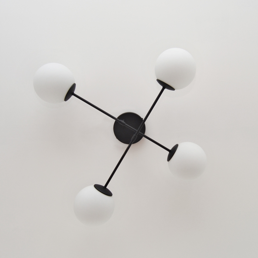 Virsapmetuma lustra MOON 4xE27/15W/230V melna