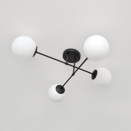 Virsapmetuma lustra MOON 4xE27/15W/230V melna