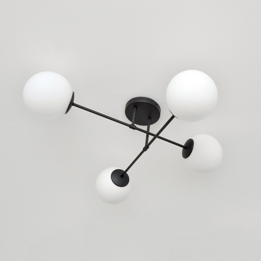 Virsapmetuma lustra MOON 4xE27/15W/230V melna