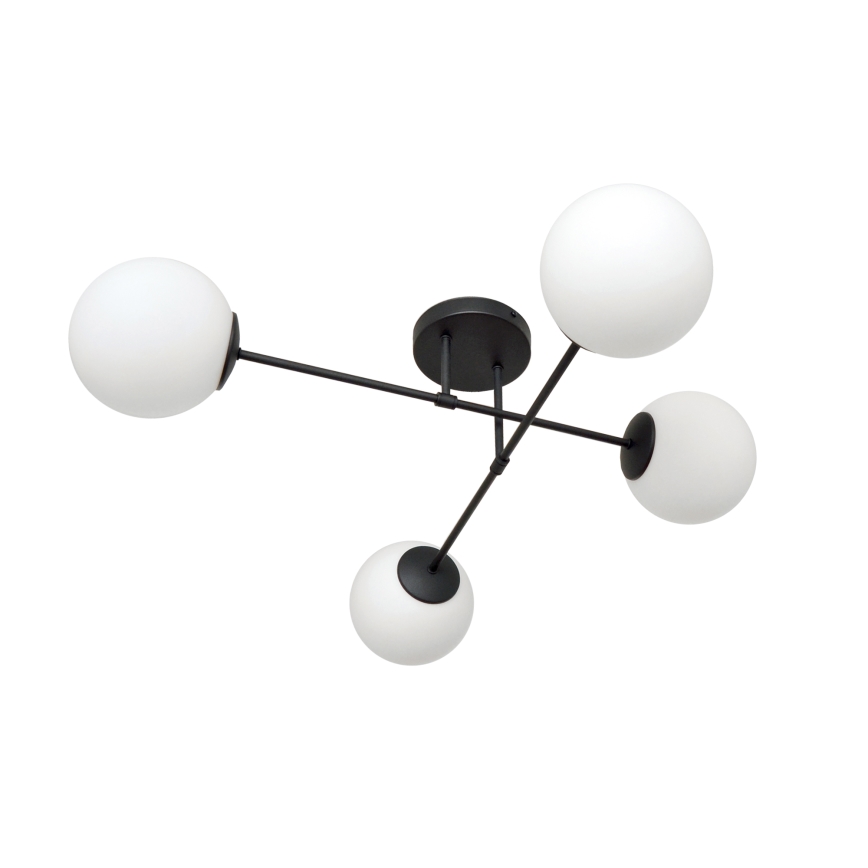 Virsapmetuma lustra MOON 4xE27/15W/230V melna