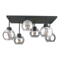 Virsapmetuma lustra NESSA 6xE27/60W/230V melna/caurspīdīga
