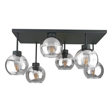 Virsapmetuma lustra NESSA 6xE27/60W/230V melna/caurspīdīga