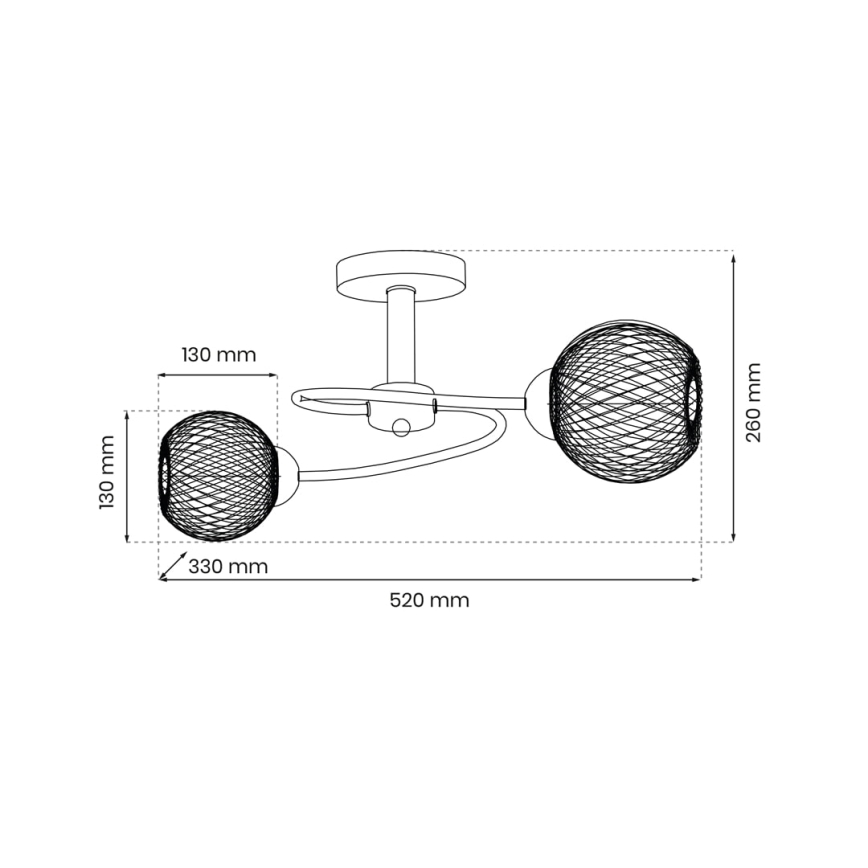 Virsapmetuma lustra OAKLAND 2xE27/60W/230V