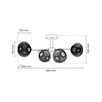 Virsapmetuma lustra OAKLAND 4xE27/60W/230V