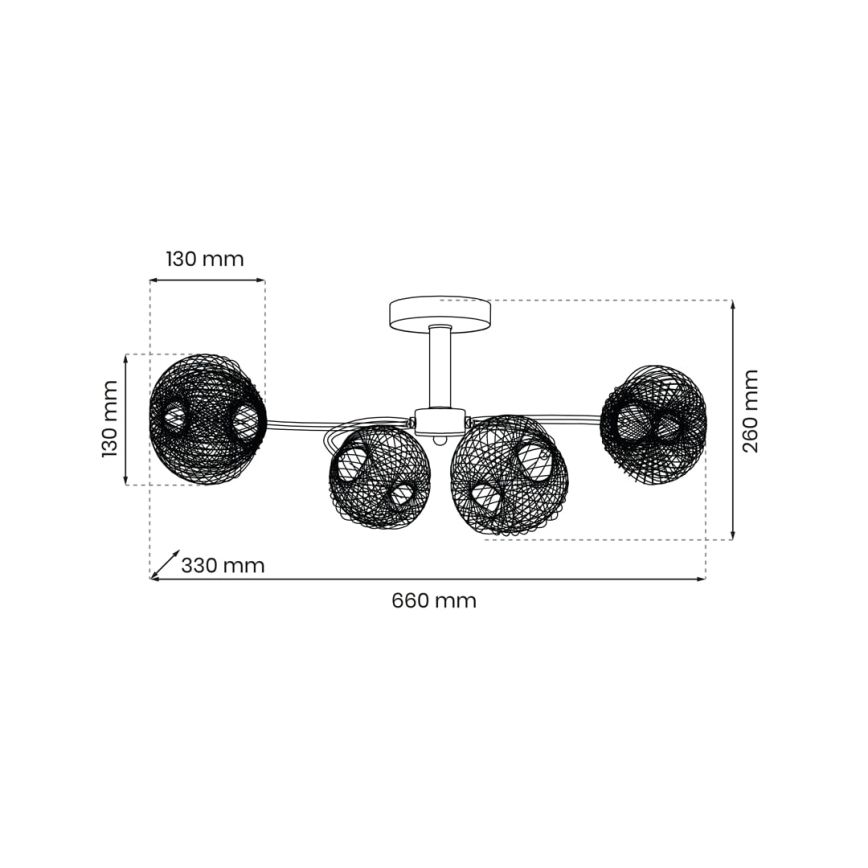 Virsapmetuma lustra OAKLAND 4xE27/60W/230V
