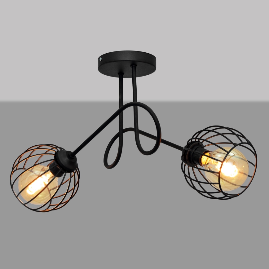 Virsapmetuma lustra OXFORD 2xE27/15W/230V melna