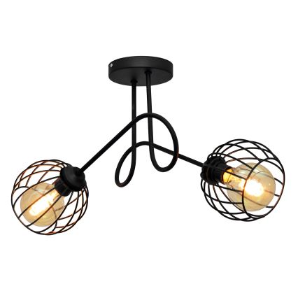 Virsapmetuma lustra OXFORD 2xE27/15W/230V melna