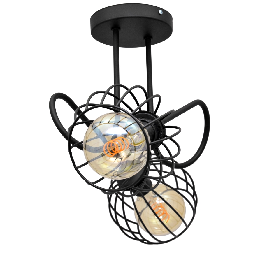 Virsapmetuma lustra OXFORD 2xE27/15W/230V melna