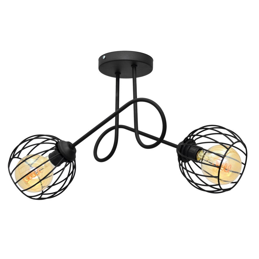 Virsapmetuma lustra OXFORD 2xE27/15W/230V melna