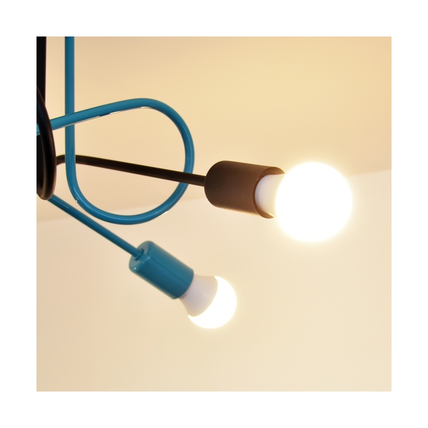 Virsapmetuma lustra OXFORD 4xE27/15W/230V melna/tirkīza