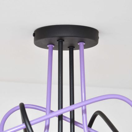Virsapmetuma lustra OXFORD 4xE27/15W/230V melna/violeta